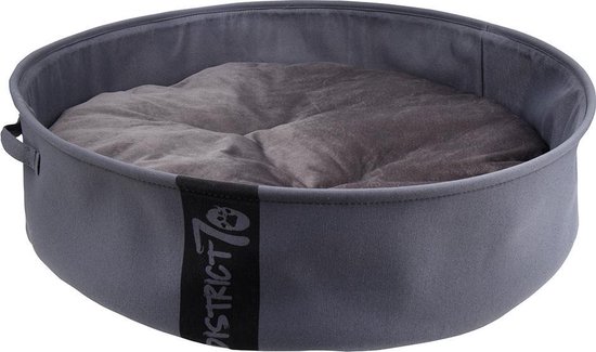 Stijlvolle en comfortabele honden- of kattenmand inclusief kussentje - District 70 in Grijs, Blauw of Naturel in Maat S/M/L - Kleur: Grijs, Maat: Large