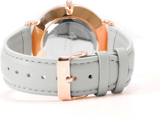 Vitória Matt Grey 2.0 Horloge | Rosekleurig & Grijs | Lederen band | Luxe Giftset/Cadeauset