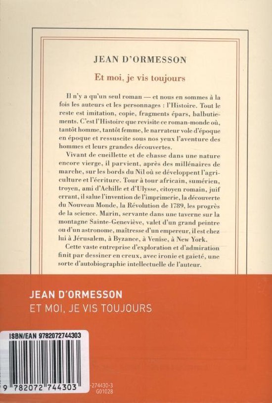 Et moi, je vis toujours, Jean De Ormesson | 9782072744303 | Livres | bol