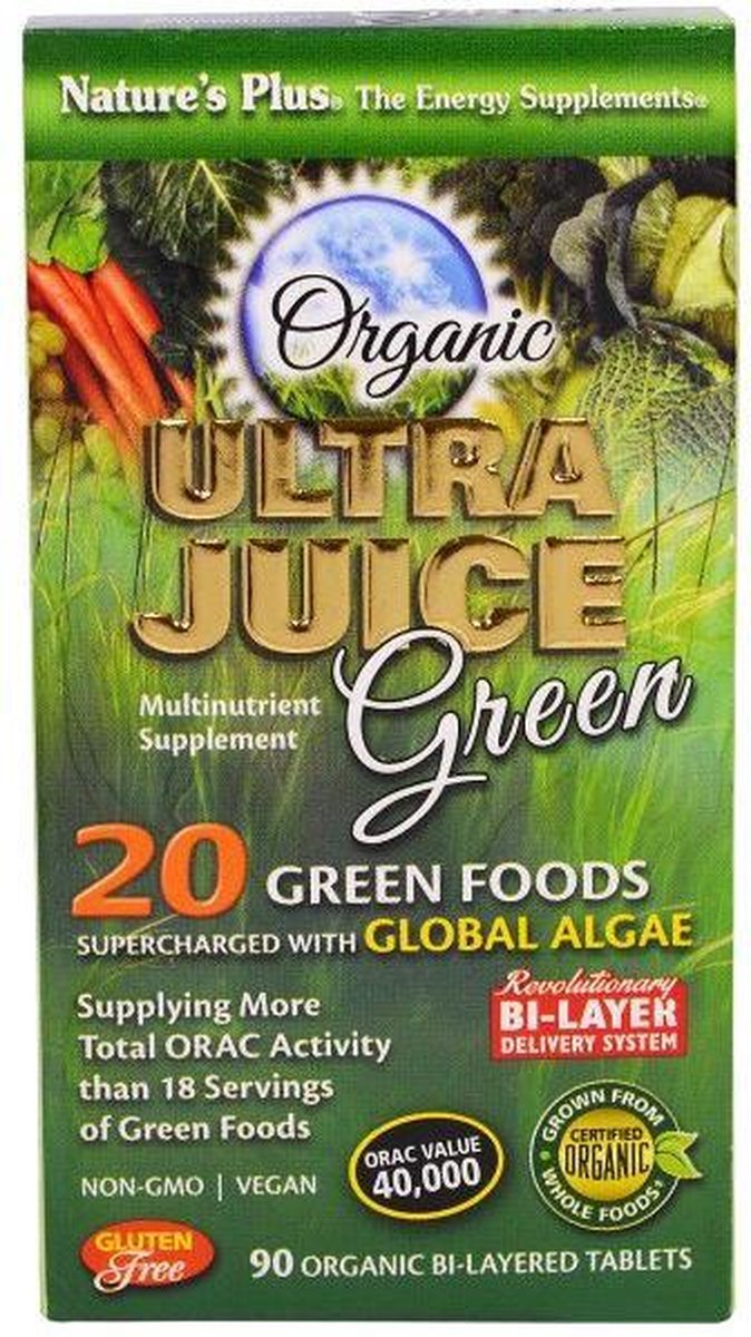 Organic Ultra Juice Green (90 Organic Bi-Layered Tablets) - Nature's Plus
