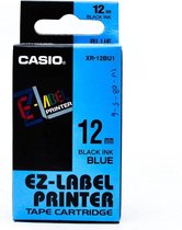 Casio XR-12BU1 labelprinter-tape Zwart op blauw