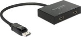 DeLOCK 1x DisplayPort naar 2x HDMI splitter - 4K - 0,30 meter