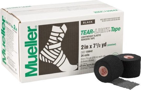 MUELLER Tear-Light Nastro Elastico Per Atletica 3 In X 15 Ft – Bianco, Leggero E Resistente