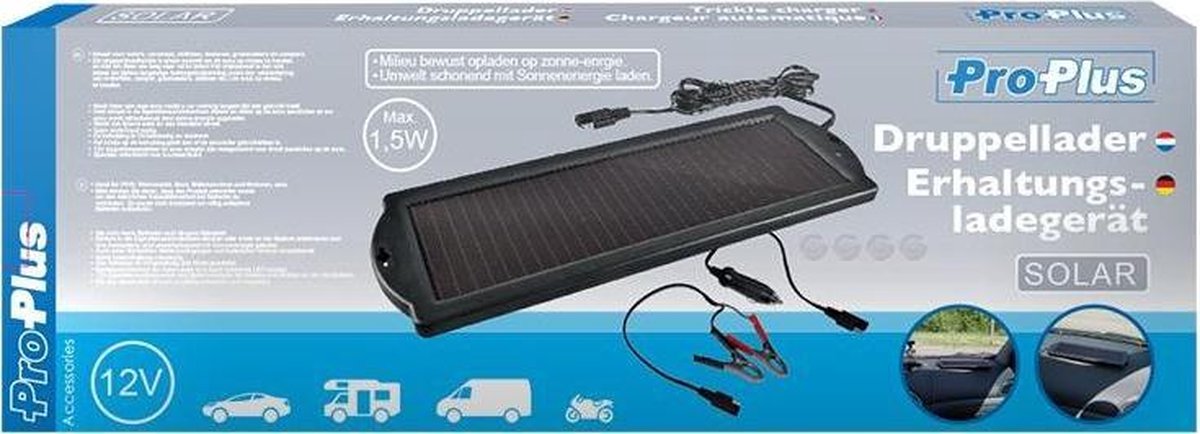 per ongeluk snelheid Surrey Solar Batterij druppellader 12V 1,5W - lader op zonne-energie | bol.com