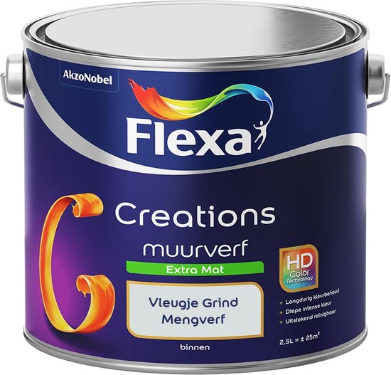 Flexa Creations Muurverf - Extra Mat - Mengkleuren Collectie - Vleugje Grind  - 2,5 liter