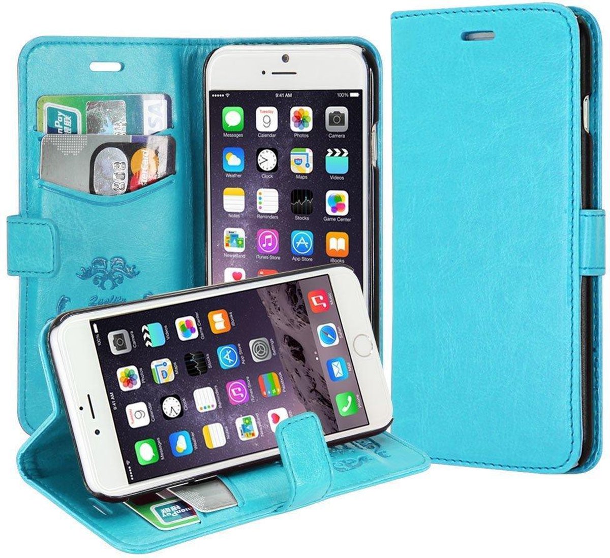 KDS Wallet case Telefoonhoesje Geschikt voor: iPhone 5 5S blauw