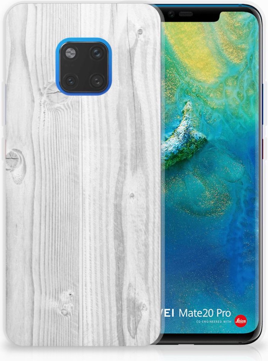 Huawei Mate 20 Pro Bumper Hoesje White Wood