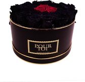 Infinity Black Royal Red Large Black Flowerbox – Round