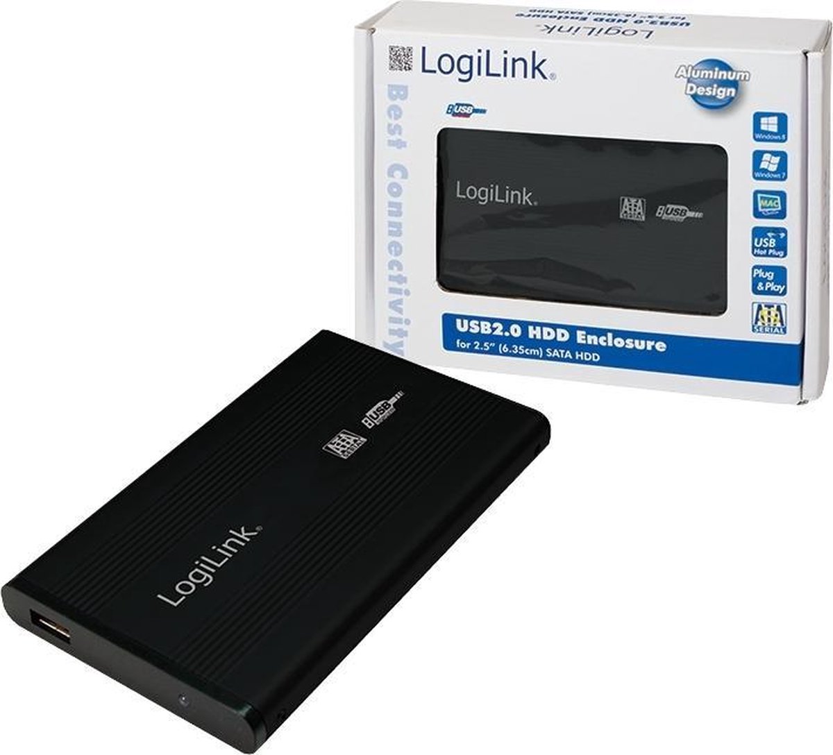 LogiLink UA0041B behuizing voor opslagstations 2.5'' Zwart Stroomvoorziening via USB