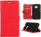 Litchi cover rood wallet case hoesje HTC 10