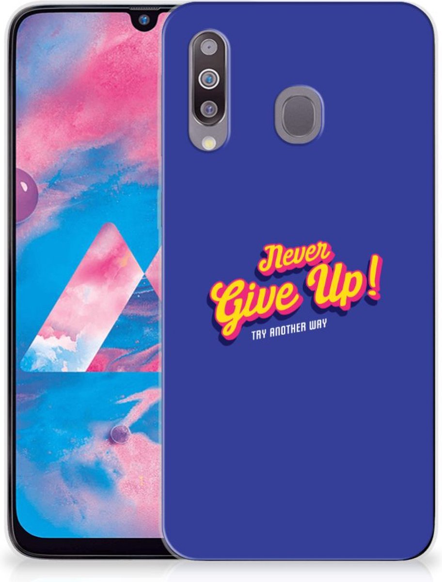 Samsung Galaxy M30 Siliconen hoesje met naam Never Give Up
