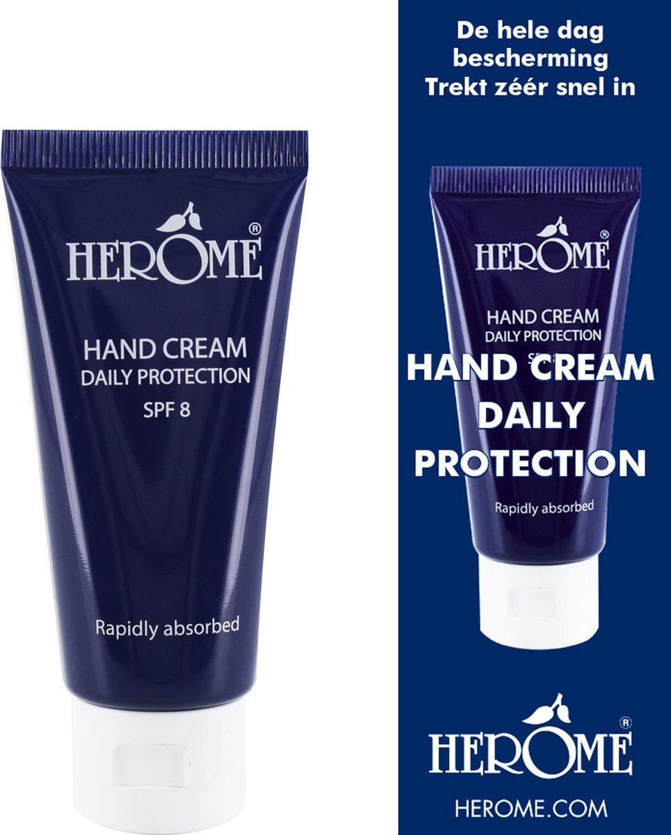 Goedkoopste Herome Handcreme - Daily Protection SPF 8 - Reis mini's - voor de Dagelijkse Verzorging, Beschermend en trekt snel in - 30ml.