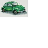 Borduurpakket Groene Volkswagen - Panna