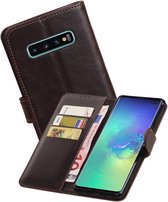 Zakelijke Bookstyle Hoesje voor Samsung Galaxy S10 Plus Mocca