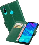 Zakelijke Book Case Telefoonhoesje Geschikt voor de Huawei Honor 10 Lite - Portemonnee Hoesje - Pasjeshouder Wallet Case - Groen