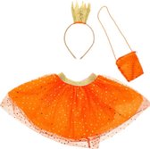 Verkleedset oranje voor koningsdag - diadeem - tutu - heuptasje