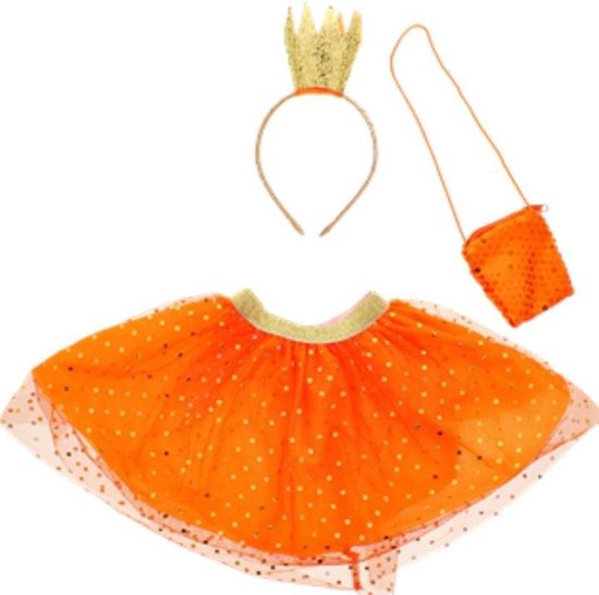 Verkleedset oranje voor koningsdag - diadeem - tutu - heuptasje | bol.com