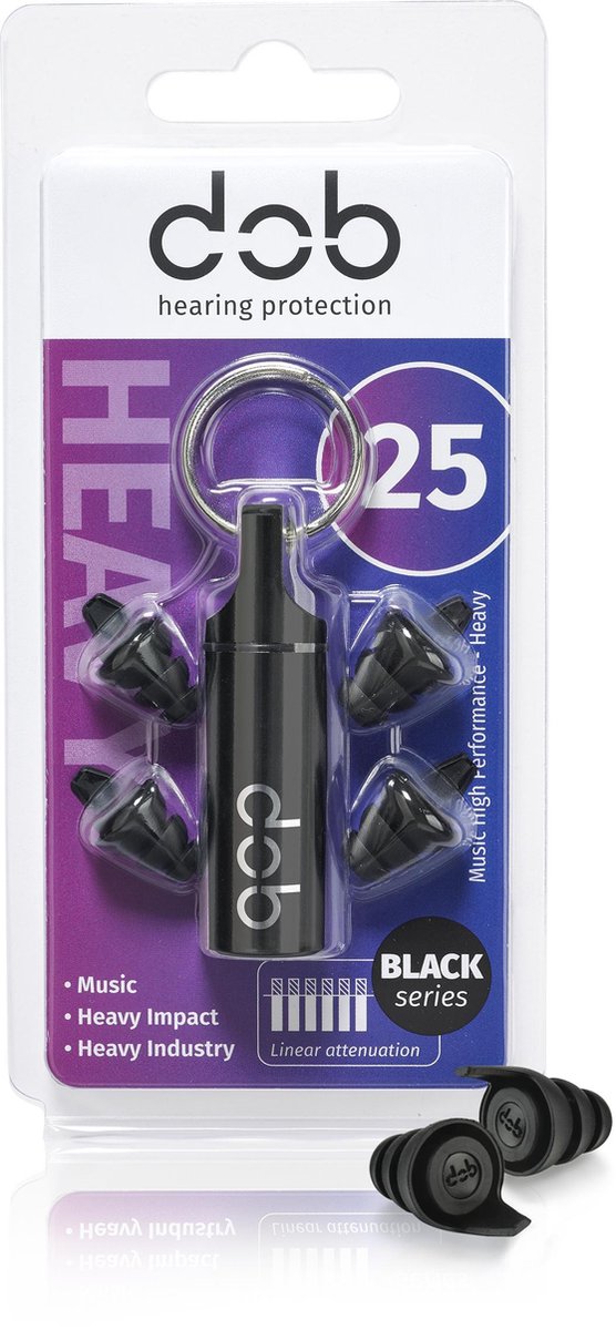 Goedkoopste dOb Reusable Black series 25dB - Muziek oordoppen | Gehoorbescherming oordop| Drummen | Muziek | Premium Muziekfilter | 1 paar