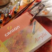 CANSON acrylblok 10vel 400grs 4z gelijmd 32x41cm fijne korrel naturel wit