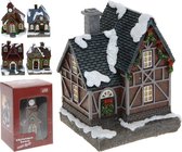 Kerstdorp - Kersthuisjes - Met Wit Led Verlichting - Set van 5 stuks