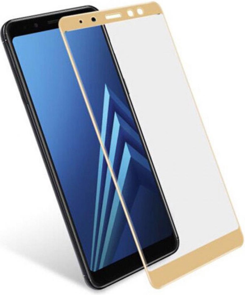 5D Full Cover 9H Full Glue Glass Screen Protector for Galaxy A6+ (2018) _ Gold