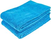 2 Stuks Blauwe Bamboe handdoek 70x140 cm 600Gr m²