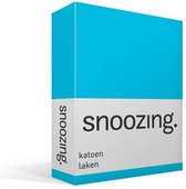 Snoozing - Laken - Katoen - Eenpersoons - 150x260 cm - Turquoise