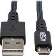Tripp-Lite U050-003-GY-MAX Heavy-Duty USB-A to USB Micro-B Cable - M/M, USB 2.0, UHMWPE and Aramid Fibers, Gray, 3 ft. (0.9 m) TrippLite