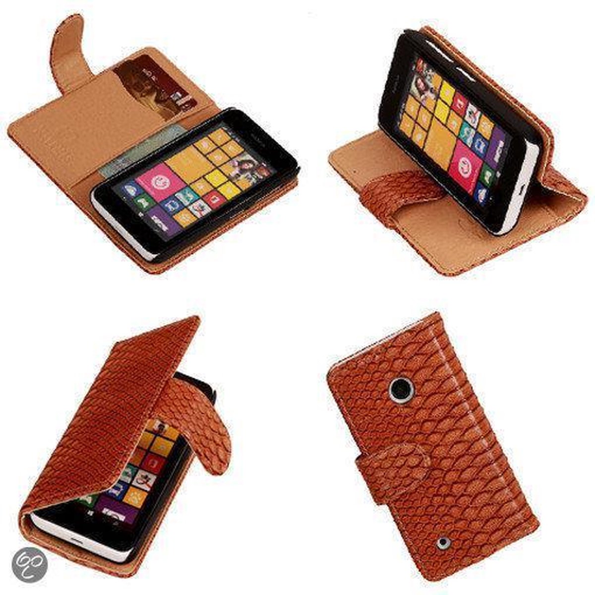"""Slang"" Bruin Nokia Lumia 530 Bookcase Wallet Cover Hoesje"
