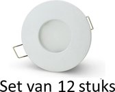 Dimbare LED badkamer inbouwspot | Wit Rond | Set van 12 stuks Met Philips LED lamp