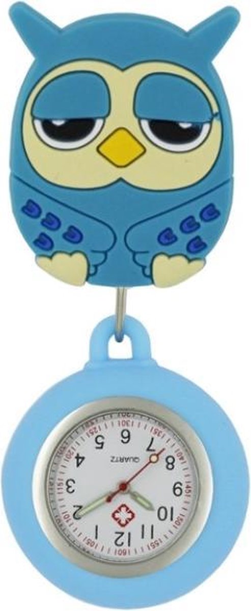 Fako® - Verpleegstershorloge - Zusterhorloge - Verpleegster Horloge - 3D Roller - Uiltje Blauw