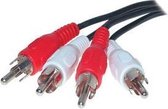 S-Conn 2 x 2 RCA, 10 m 10m 2 x RCA 2 x RCA Zwart, Rood, Wit audio kabel