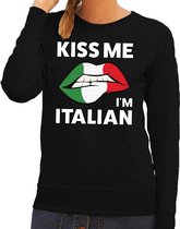 Kiss me I am Italian sweater zwart dames M