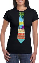 Pensioen t-shirt zwart dames met stropdas XS