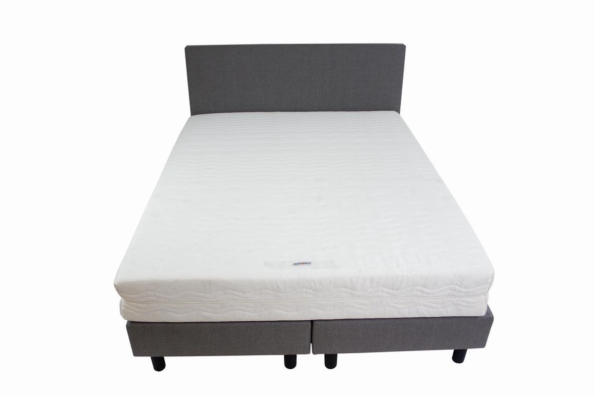 bol.com | Hotel Boxspring - 180 x 210 cm - Grijs - Incl. matras