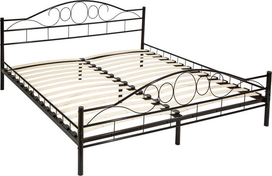 Bedframe metalen bed frame met lattenbodem 200*180 cm 401724 | bol.com