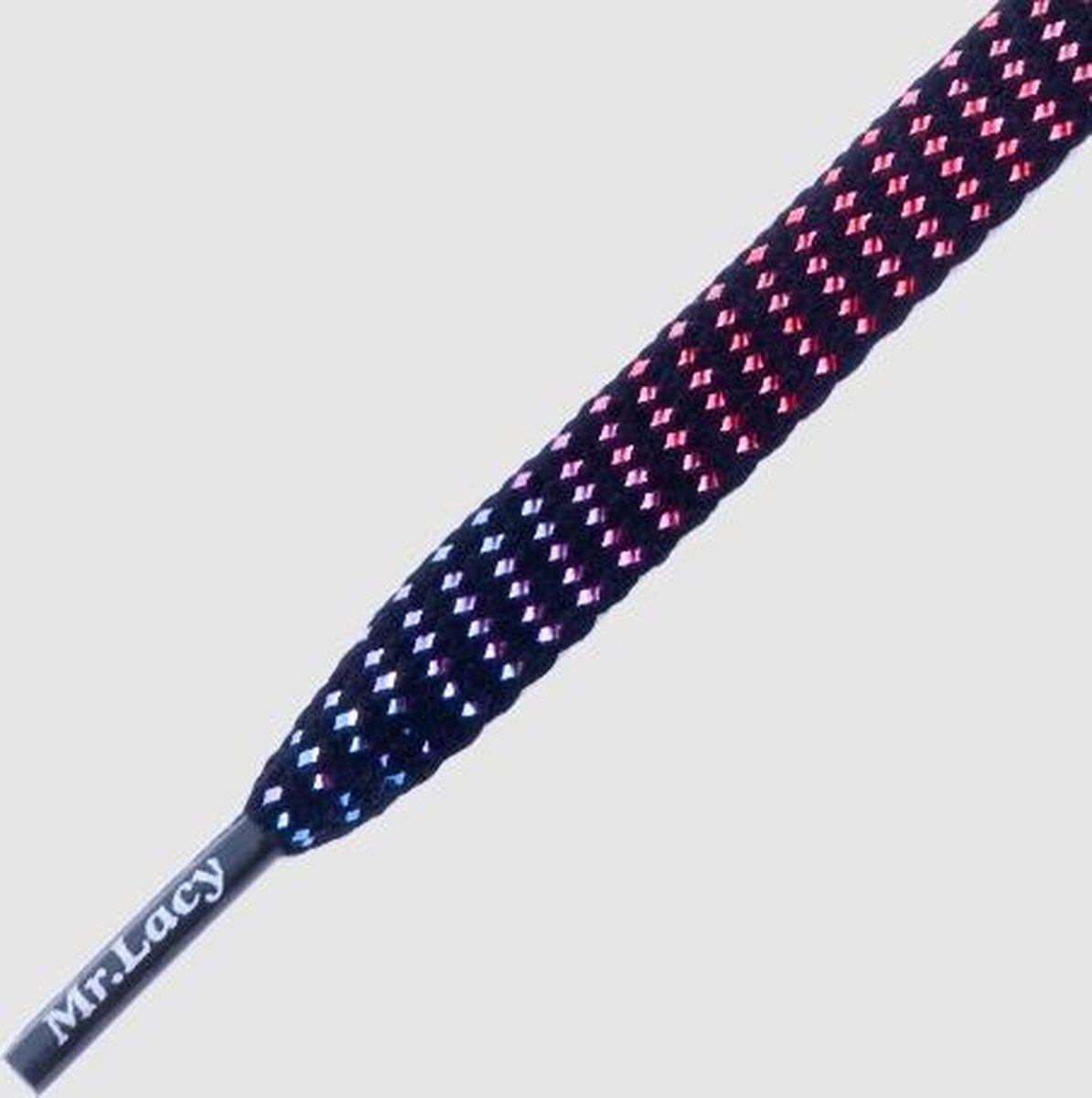 10 mm x 130 cm Party Plat Galaxy Flonker paars - Mr.Lacy feestelijke schoenveters