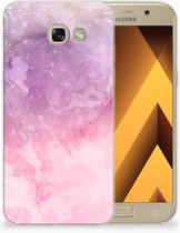 Geschikt voor Samsung Galaxy A5 2017 TPU Siliconen Hoesje Design Pink Purple Paint