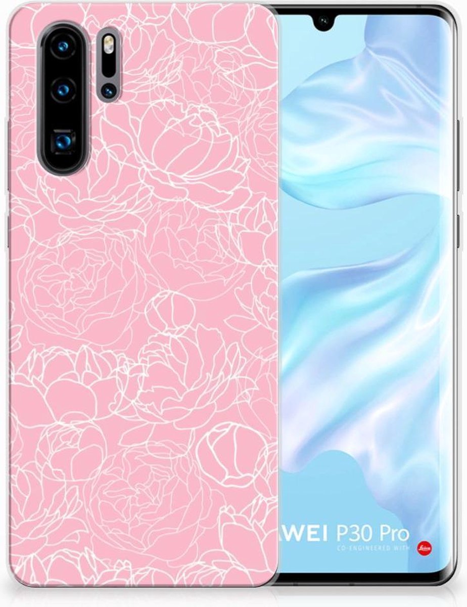 Huawei P30 Pro TPU Case White Flowers