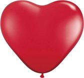 Qualatex - 6 inch ballon hart Jewel Ruby Red 100 stuks