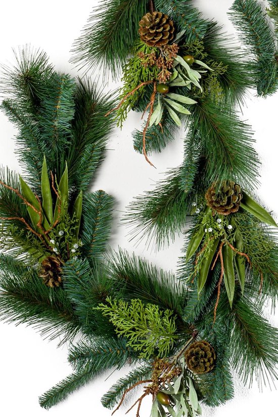 Emerald - Kerst - Dennen slinger met dennenappels - 180 cm - Groen/bruin |  bol.com