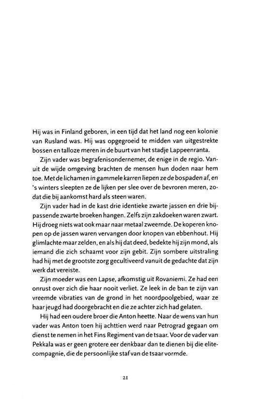 Pagina met tekst en een illustratie van een man in een jas en broek.
