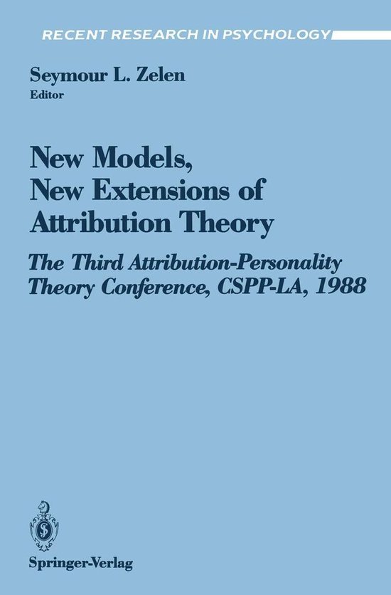Recent Research in Psychology - New Models, New Extensions o ... - cover