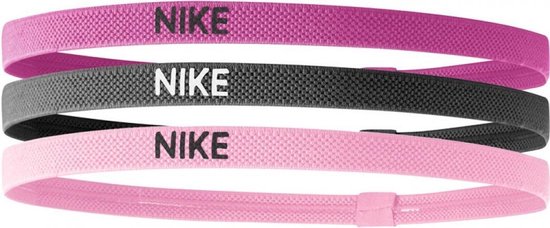 Nike elastische haarbanden 3-pack unisex roze/antraciet
