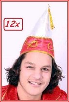 12x Komitee muts rood/wit