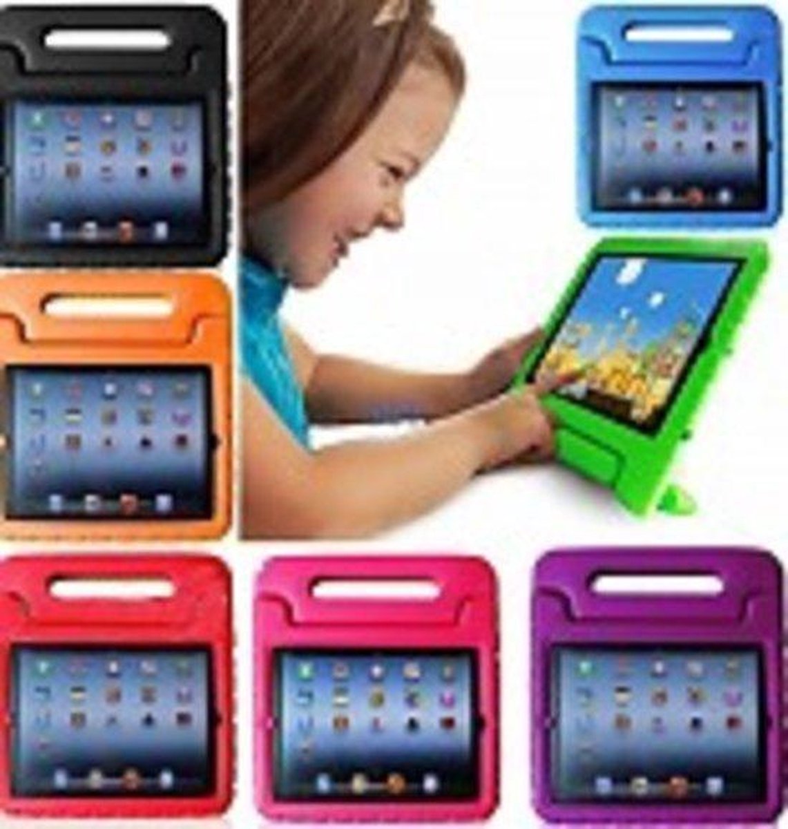 Klogi geschikt voor iPad air 1 / 2 kinderhoes licht roze hoes kinderen