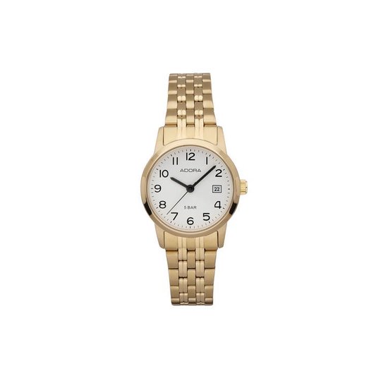 Mooi dames horloge met datumaanduiding -goudkleurig AB6265