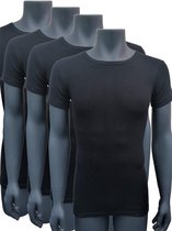 Naft extra lange t shirts 4pack zwart XL-XXL