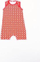 Ducksday - zomer  - pyama - romper -   baby -  unisex - Rood - Funky Red - maat 74 - PROMO