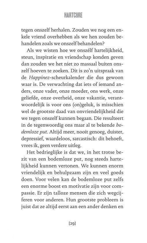 Tekstpagina met kop 'HARTCORE'.